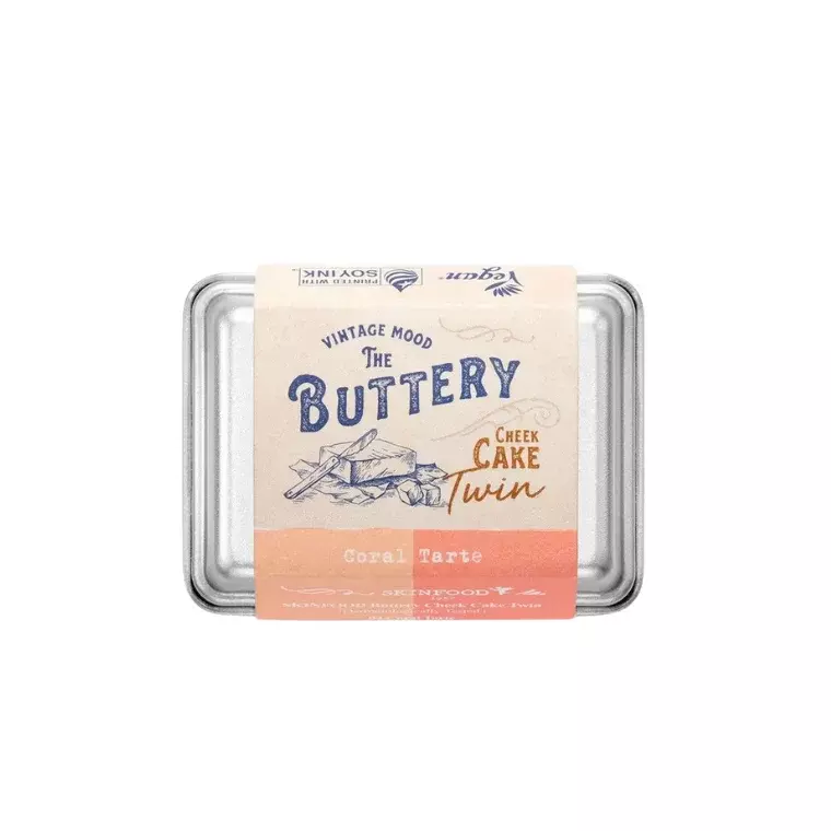 Skinfood Buttery Cheek Cake Twin Blusher 04 Coral Tart  (9.5gm)
