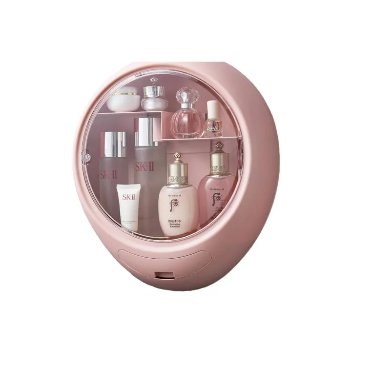 Blink Wall-Mounted Round Cosmetic Storage Box - PINK