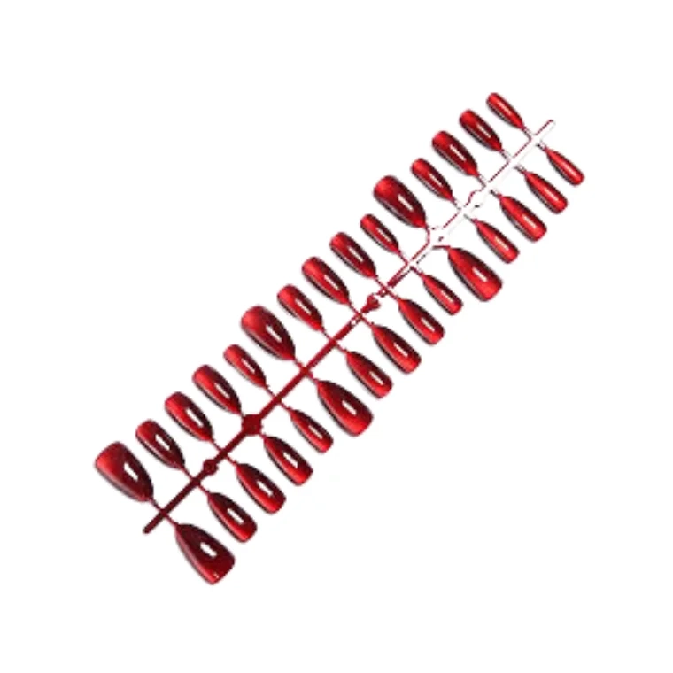 FR Cosmic False Glossy Nails with Almond Design #Red (30pc)