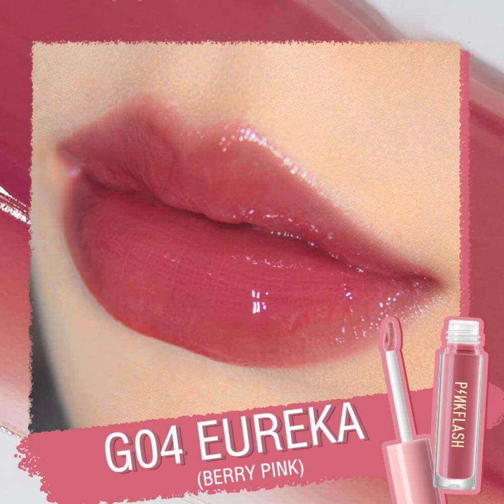 Pink Flash Ever Glossy Moist Lip gloss Eureka #G04 Berry Pink (2.3ml)