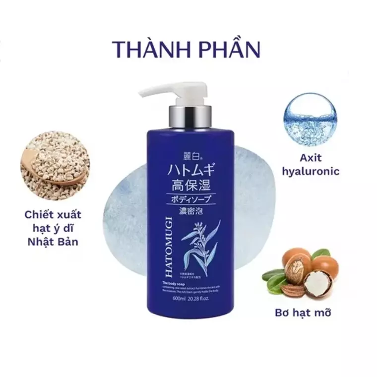 Kumano Reihaku Hatomugi Moisture Rich Body Soap (600ml)