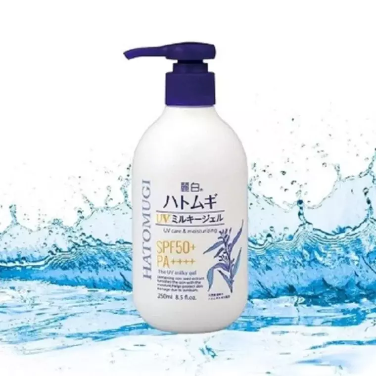 Kumano Reihaku Hatomugi UV milky gel SPF50+ PA++++ (250ml)