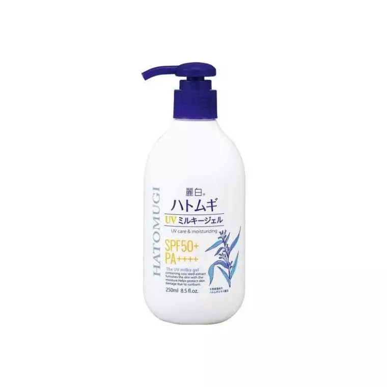 Kumano Reihaku Hatomugi UV milky gel SPF50+ PA++++ (250ml)
