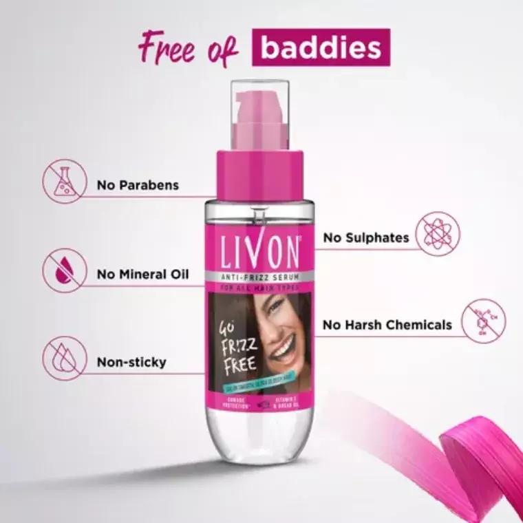 Livon Anti Frizz Serum for All Hair Types (45ml)