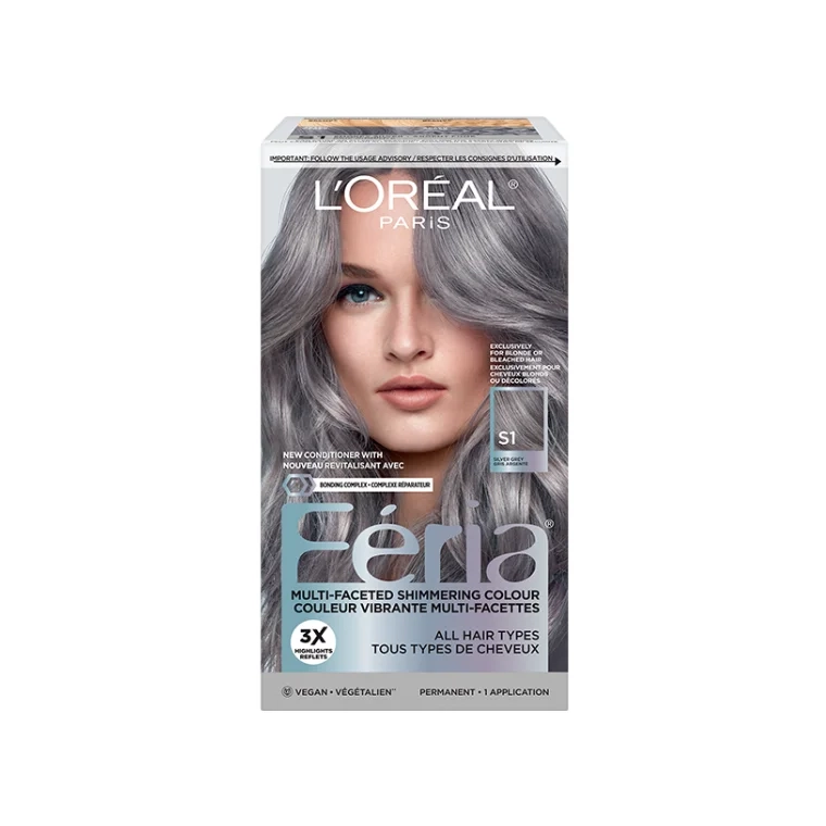 L'Oréal Paris Feria Multi-Faceted Shimmering Permanent Hair Color #S1 Smokey Silver