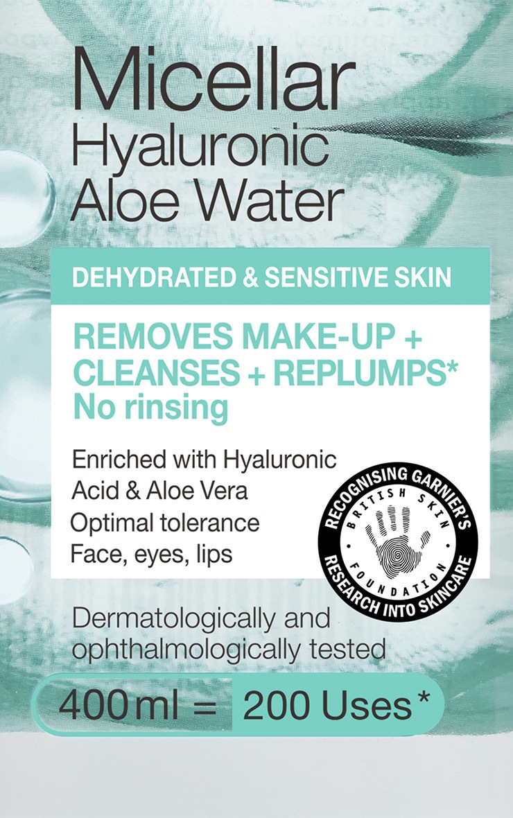 Garnier Hyaluronic Aloe Water Micellar Cleansing Water For Dehydrated Skin (400ml)