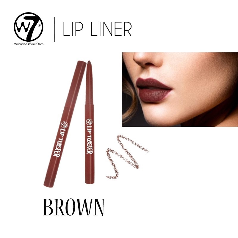 W7 Lip Twister Lip Liner Pencil #Brown (0.21gm)