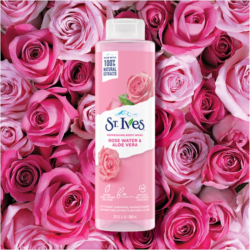 St. Ives Rose water & Alo Vera Refreshing Body Wash (650ml)