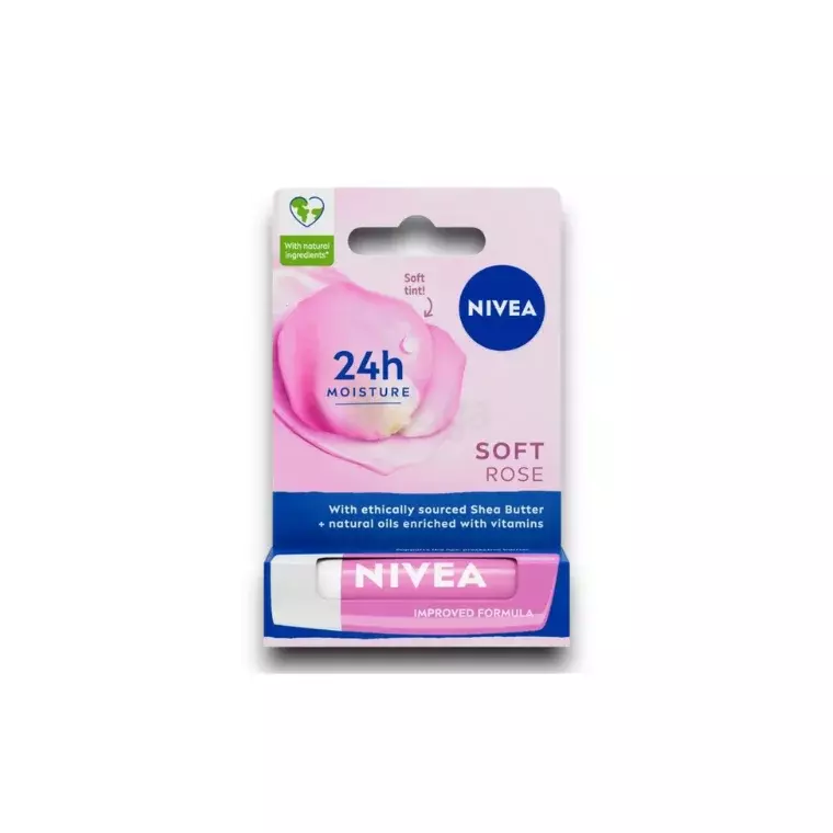 Nivea 24h+ Moisture Soft Rose Lip Balm (4.8gm)