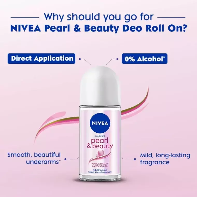 Nivea Pearl Beauty Deo Roll Pearl Extracts & Avocado Oil (50ml)