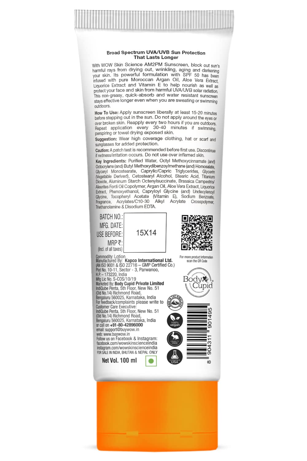 Wow Skin Science Sunscreen SPF 50 (100ml)