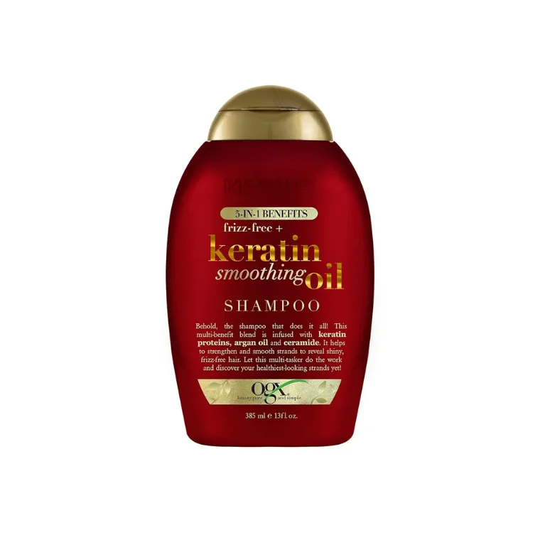OGX Frizz-Free Keratin Smoothing Oil Shampoo (385ml)