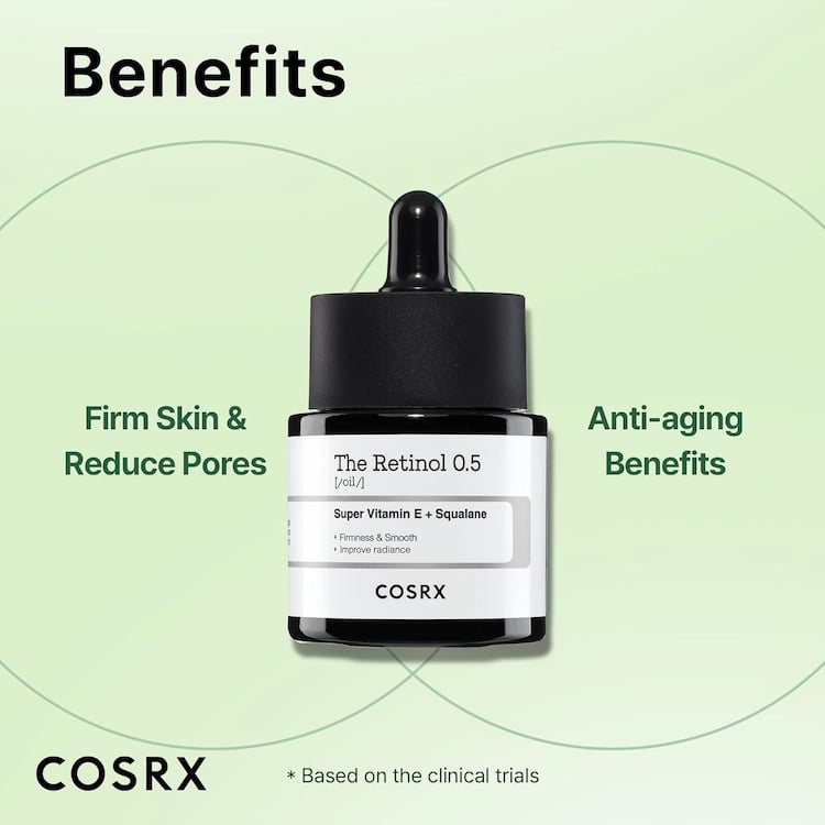 Cosrx Retinol 0.5% With Super Vitamin E + Squalene Oil (20ml)