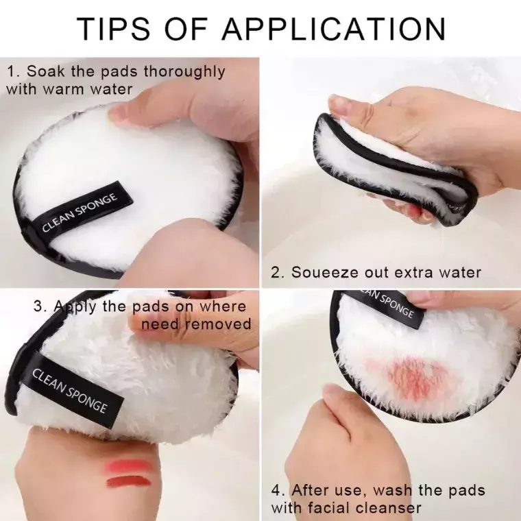Blink Round Makeup Remover Sponge -white