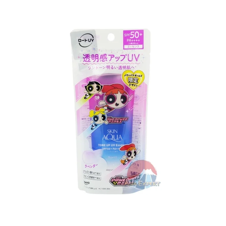 Rohto x Powerpuff Girls Skin Aqua Tone Up UV Essence SPF50+ PA++++ #Lavender (80gm)