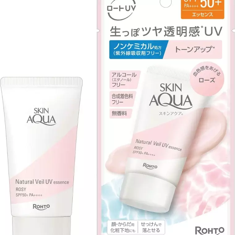 Skin Aqua Tone Up Natural Veil UV Essence Sunscreen Rose (50gm)
