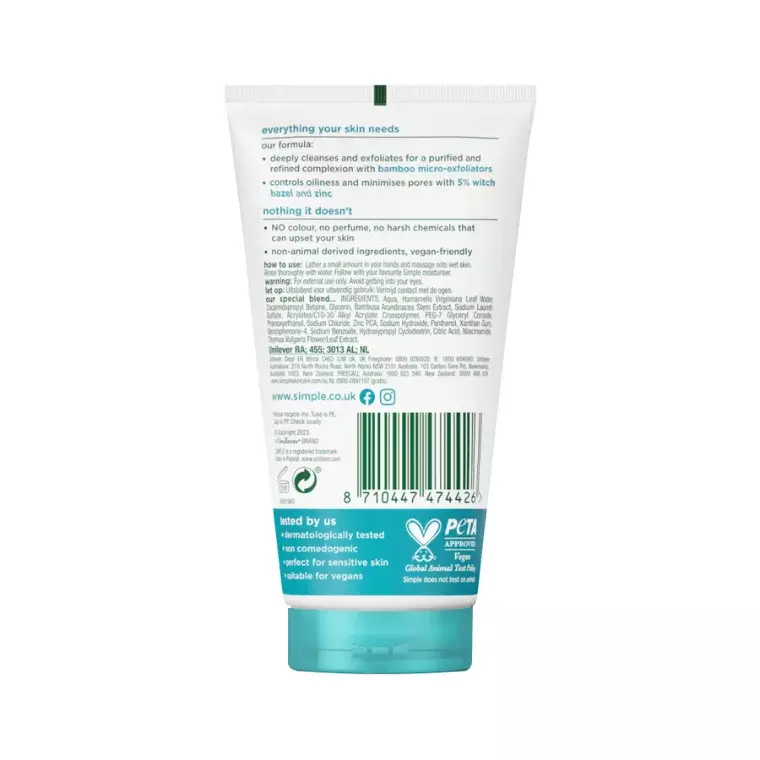 Simple Daily Skin Detox Clear Pore Scrub (150ml)
