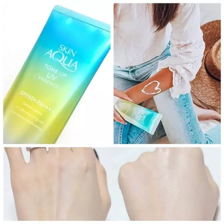 Skin Aqua Tone Up UV Essence Sunscreen Mint Green (80gm)