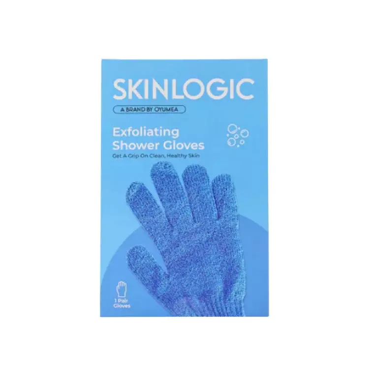 Skinlogic Bath And Body Exfoliating Body Gloves 1 Pair Blue