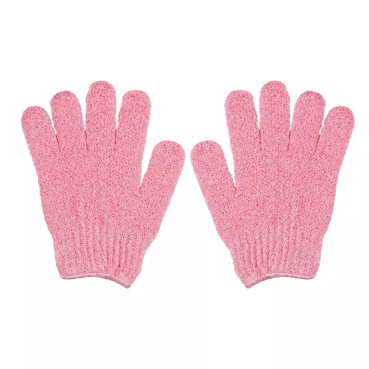 Skinlogic Bath And Body Exfoliating Body Gloves 1 Pair Pink