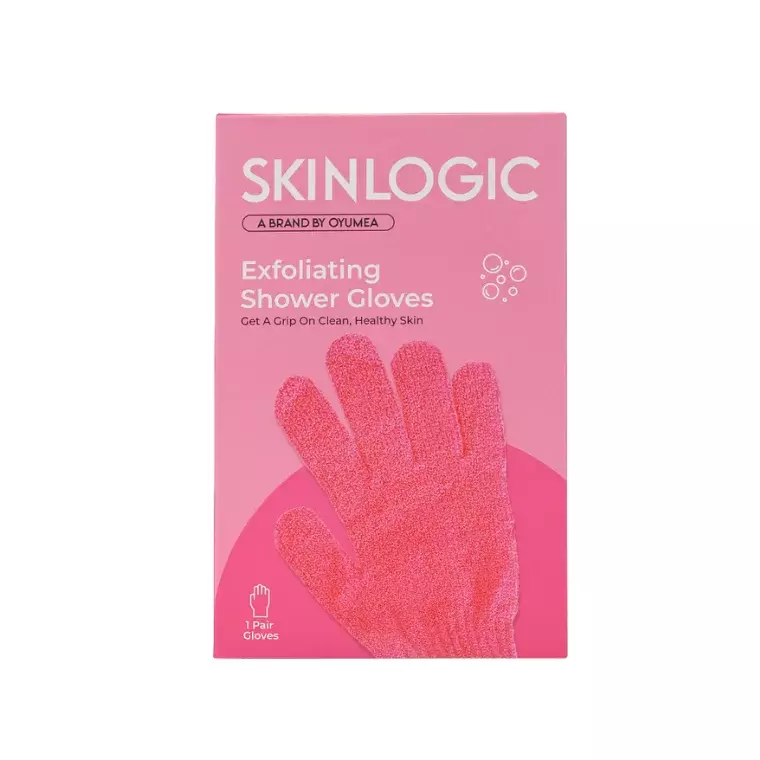 Skinlogic Bath And Body Exfoliating Body Gloves 1 Pair Pink