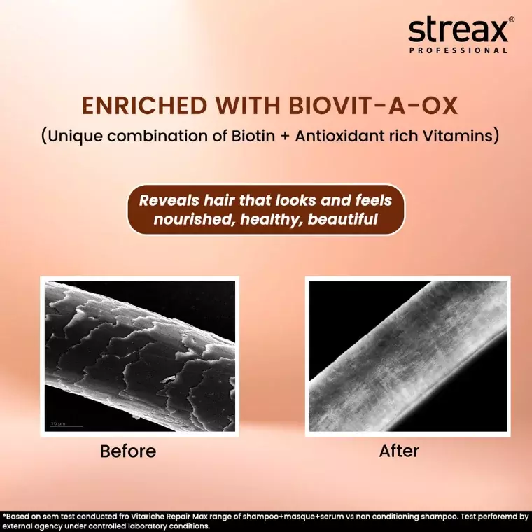 Streax Professional Vitariche Care Repair Max Shampoo (300ml)