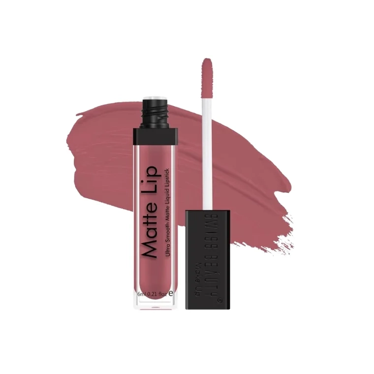 Swiss Beauty Matte Lip Ultra Smooth Liquid Lipstick #12 Mauve Pink (6ml)