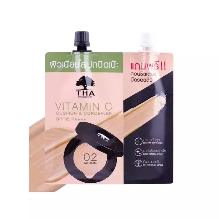 THA By Nongchat Vitamin C Cushion & Concealer SPF15 PA+++ #02 Medium (2gm)