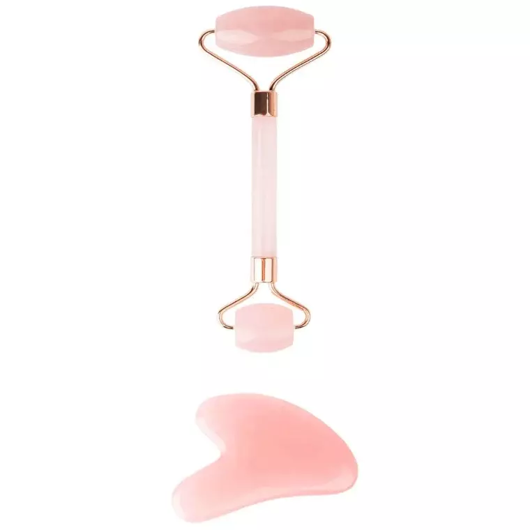 Blink Rose Quartz Facial Roller +Guasa Set