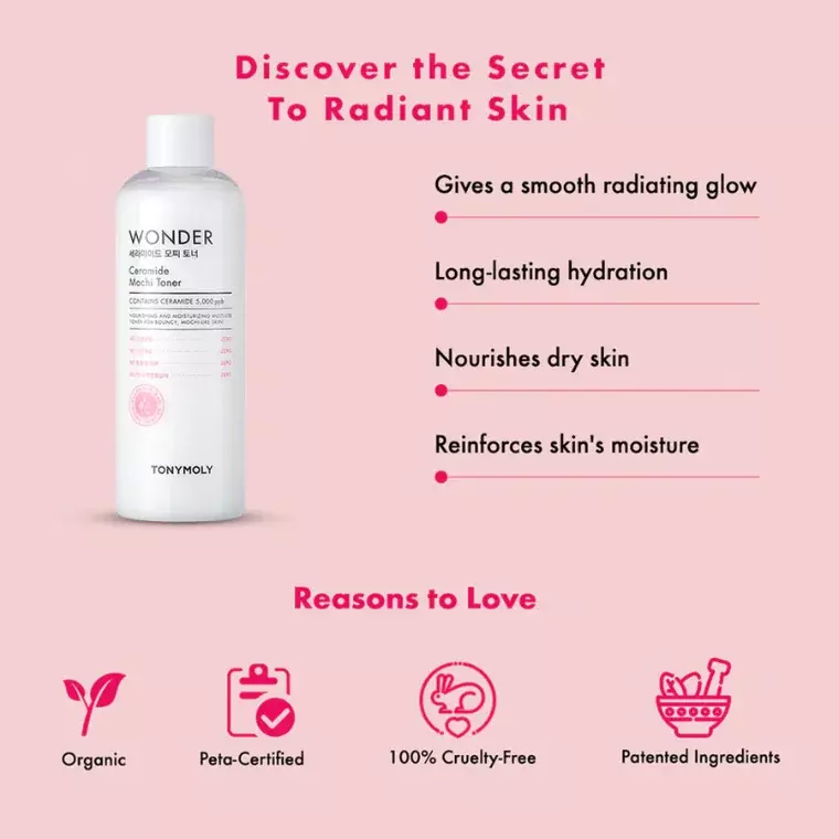 Tonymoly Wonder Ceramide Mocchi Toner (500ml)
