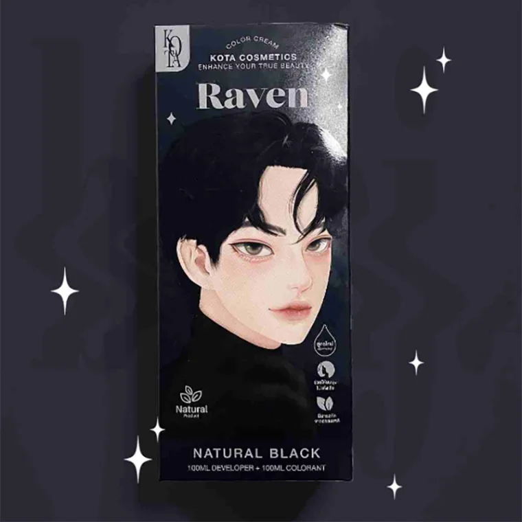 Kota Cosmetics Hair Color Cream Raven - Natural Black (100ml)