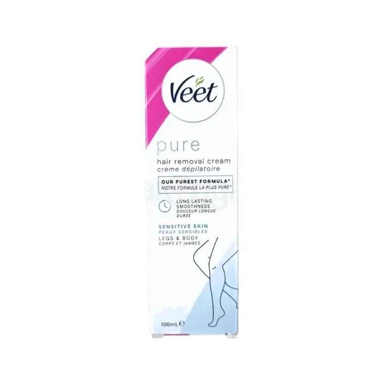 Veet Pure Hair Removal Cream For Sensitive Skin Peaux Sensibles Legs & Body (100ml)