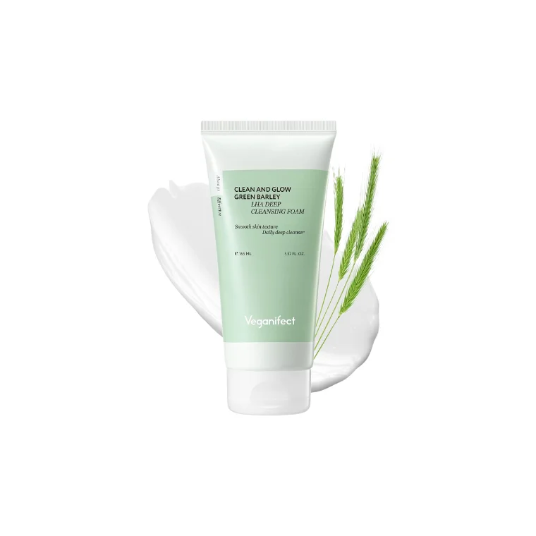 Veganifect Clean And Glow Green Barley LHA Deep Cleansing Foam (165ml)