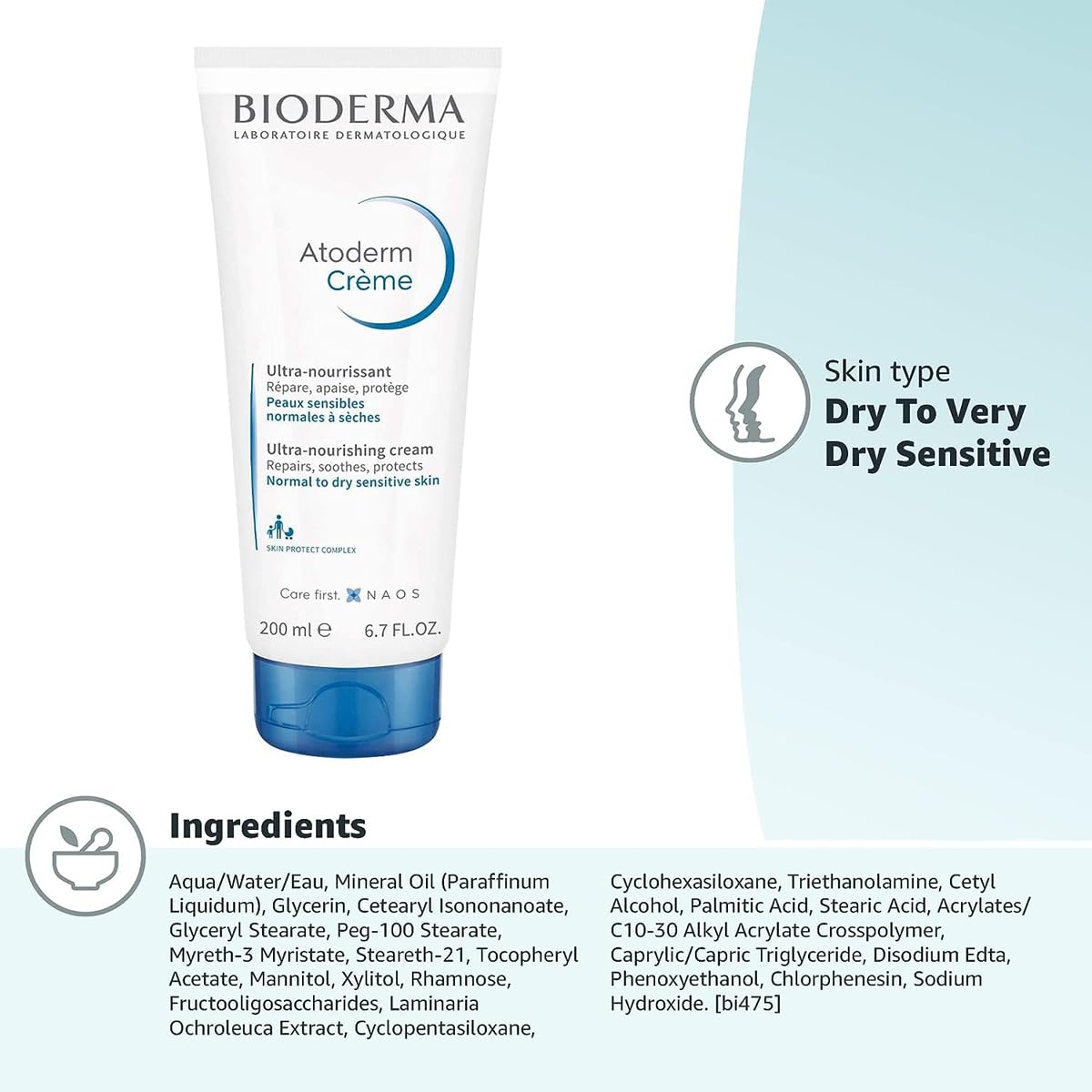 Bioderma Atoderm Crème Ultra-Nourishing Moisturising Cream (200ml)